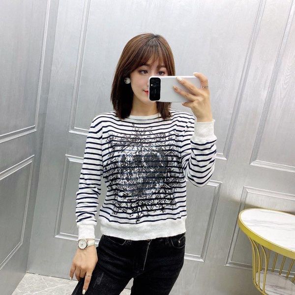 women's sweaters fashion z11664 2021 runway luxury european design party style clothing, White;black
women's sweaters fashion z11664 2021 runway luxury european design party style clothing, White;black