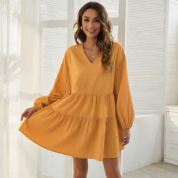 casual dresses women loose v-neck solid color dress spring autumn korean long sleeve simple elegant patchwork party vestidos, Black;gray
casual dresses women loose v-neck solid color dress spring autumn korean long sleeve simple elegant patchwork party vestidos, Black;gray