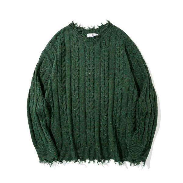 men's sweaters 2021 autumn retro green ripped edge punk knitted sweater men harajuku fashion hip hop solid women oversized pullovers pu, White;black
men's sweaters 2021 autumn retro green ripped edge punk knitted sweater men harajuku fashion hip hop solid women oversized pullovers pu, White;black