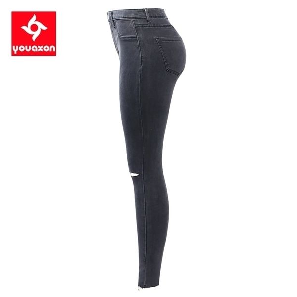 2232 youaxon eu dark gray ripped jeans womens plus size elastic denim pencil skinny pants trousers for women, Blue
2232 youaxon eu dark gray ripped jeans womens plus size elastic denim pencil skinny pants trousers for women, Blue