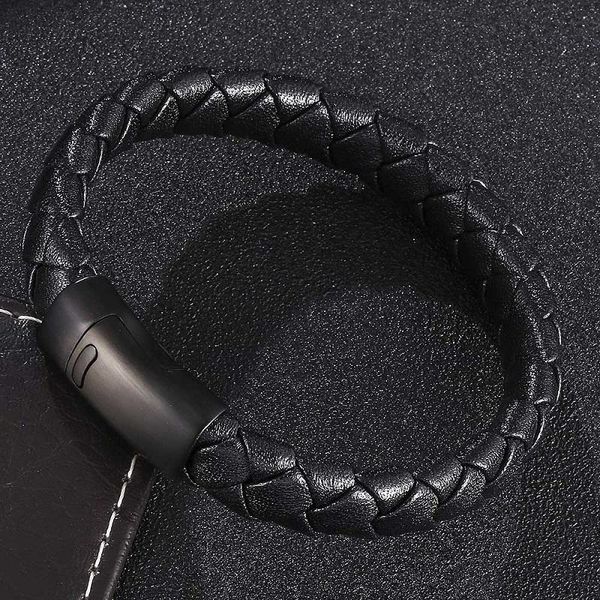 charm bracelets for men black braided leather bracelet stainless steel magnetic clasps male bangles fashion jewelry gifts st0500, Golden;silver
charm bracelets for men black braided leather bracelet stainless steel magnetic clasps male bangles fashion jewelry gifts st0500, Golden;silver