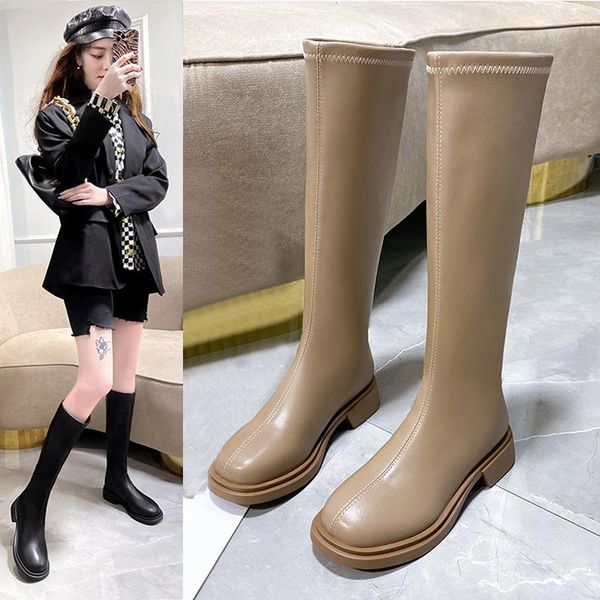 boots winter lady leather women's shoes thigh high heels zipper boots-women round toe luxury designer 2021 low ru, Black
boots winter lady leather women's shoes thigh high heels zipper boots-women round toe luxury designer 2021 low ru, Black