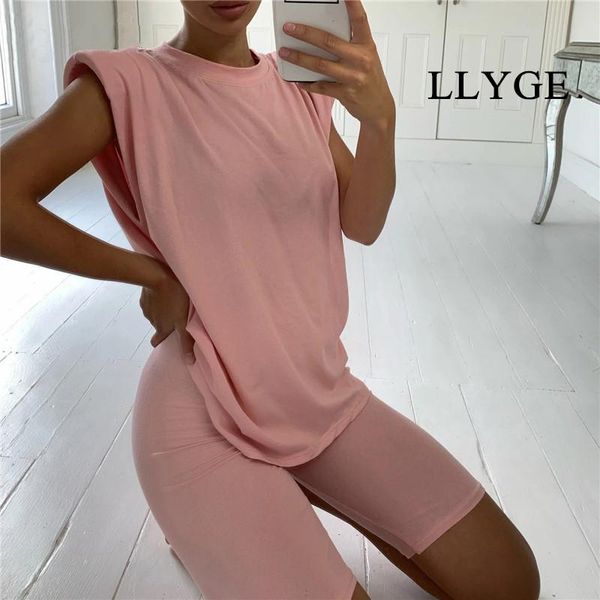 women's tracksuits summer shoulder pads tracksuit sets sleeveless solid t-shirt and pants 2 piece suits female 2021 ladies home clothes, Gray
women's tracksuits summer shoulder pads tracksuit sets sleeveless solid t-shirt and pants 2 piece suits female 2021 ladies home clothes, Gray