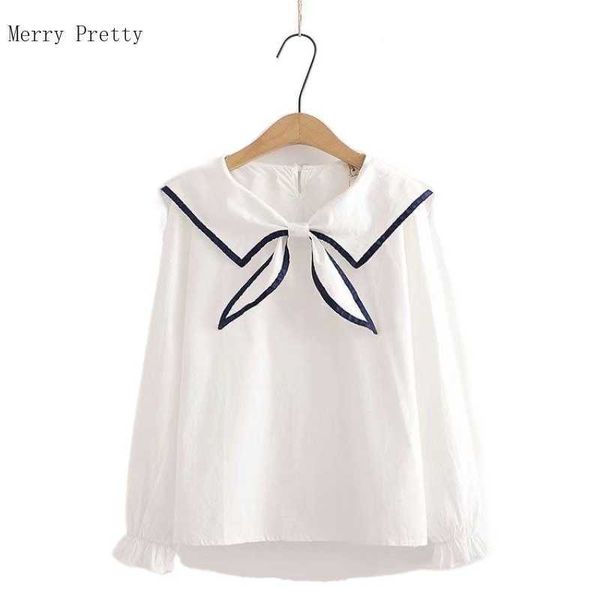 solid white casual cotton blouses and women summer long sleeve sailor collar shirts ladies striped patchwork blusas 210526
solid white casual cotton blouses and women summer long sleeve sailor collar shirts ladies striped patchwork blusas 210526