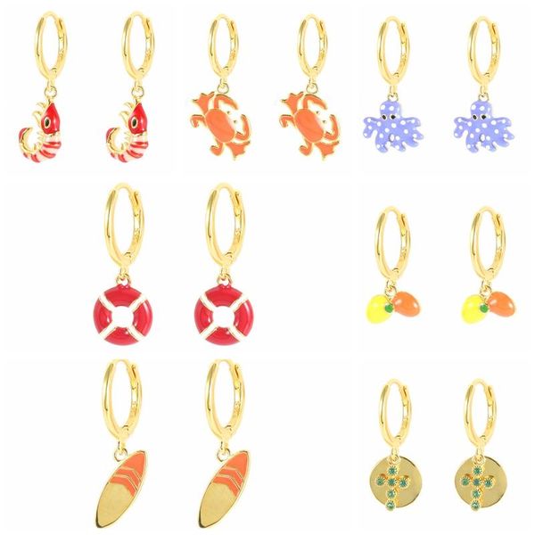 hoop & huggie enamel seaside series pendants earrings for women 925 silver earring jewelry shrimp crab ocs pendientes aretes, Golden;silver
hoop & huggie enamel seaside series pendants earrings for women 925 silver earring jewelry shrimp crab ocs pendientes aretes, Golden;silver