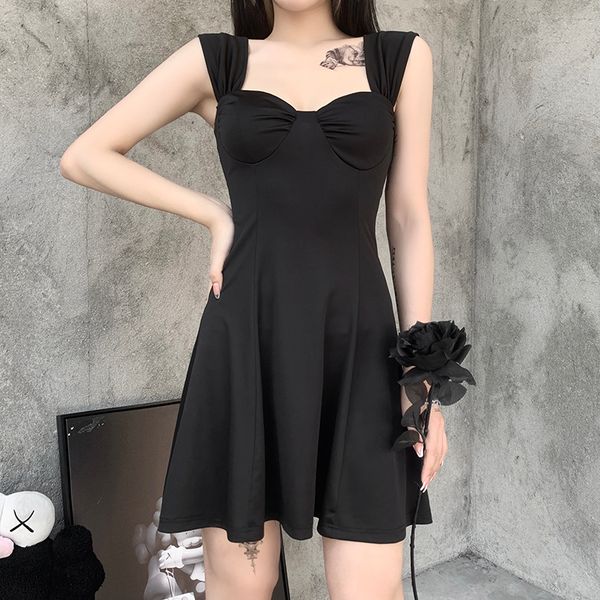 black goth dress women gothic high waist mini dress vintage sleeveless bra build a line dresses party club wear, Black;gray
black goth dress women gothic high waist mini dress vintage sleeveless bra build a line dresses party club wear, Black;gray
