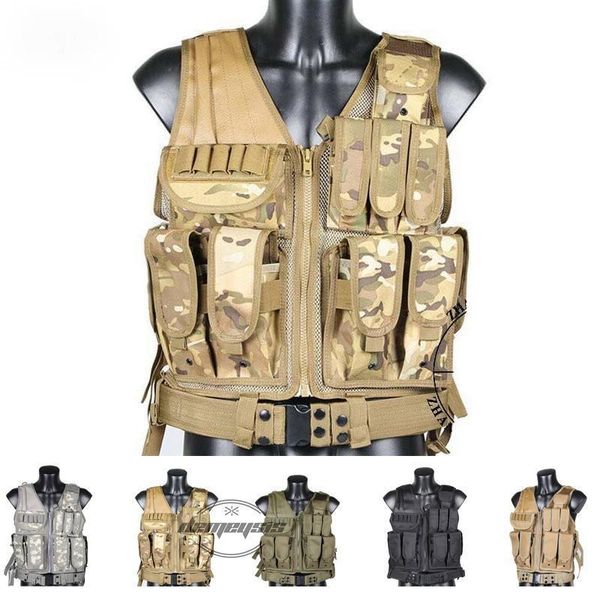 men tactical vest paintball camouflage molle vests assault shooting hunting vest with gun holster, Camo;black
men tactical vest paintball camouflage molle vests assault shooting hunting vest with gun holster, Camo;black