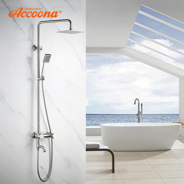 accoona bathroom shower faucet set rainfall shower head tub spout sink single handle mixer tap 3-way bath faucets a8301
accoona bathroom shower faucet set rainfall shower head tub spout sink single handle mixer tap 3-way bath faucets a8301
