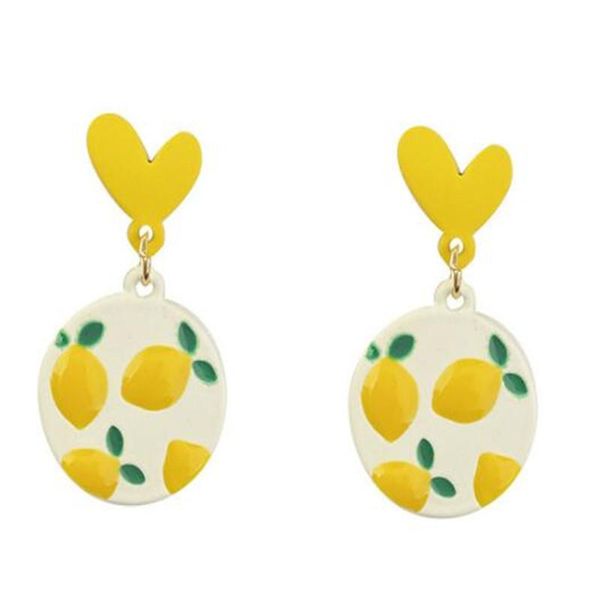 stud summer yellow lemon heart earrings for girl temperament feminine acrylic fashion women's jewelry, Golden;silver
stud summer yellow lemon heart earrings for girl temperament feminine acrylic fashion women's jewelry, Golden;silver