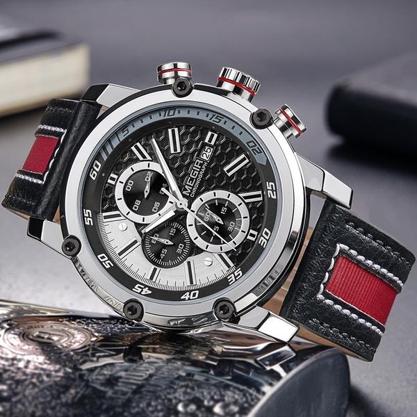 wristwatches 2021megir multi-function chronograph sports watches men fashion clock date leather strap waterproof male wristwatch reloj hombr, Slivery;brown
wristwatches 2021megir multi-function chronograph sports watches men fashion clock date leather strap waterproof male wristwatch reloj hombr, Slivery;brown