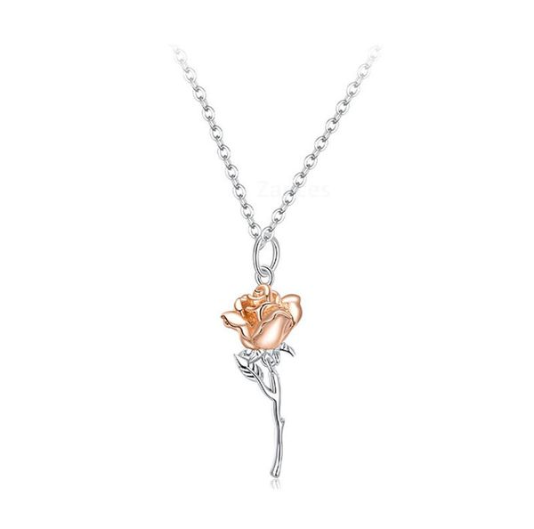 sterling silver 925 graceful rose pendant necklace for women chain necklaces plated platinum jewelry valentine's day gift, Golden;silver
sterling silver 925 graceful rose pendant necklace for women chain necklaces plated platinum jewelry valentine's day gift, Golden;silver