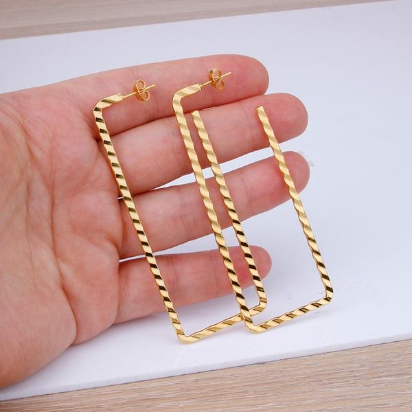 hoop & huggie stainless steel stud earring for women gold color nice shape rectangle ear accessories fashion jewelry 2021, Golden;silver
hoop & huggie stainless steel stud earring for women gold color nice shape rectangle ear accessories fashion jewelry 2021, Golden;silver