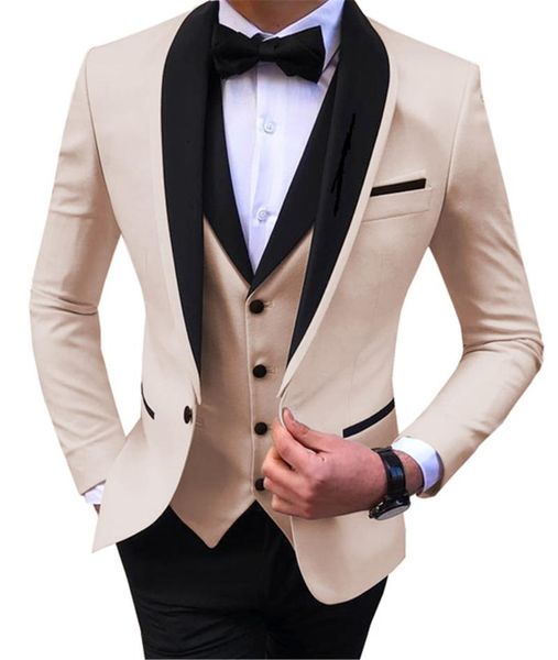 men's suits & blazers beige slit mens 3 piece black shawl lapel casual groom tuxedos for wedding groomsmen men 2021 (blazer+vest+pant), White;black
men's suits & blazers beige slit mens 3 piece black shawl lapel casual groom tuxedos for wedding groomsmen men 2021 (blazer+vest+pant), White;black
