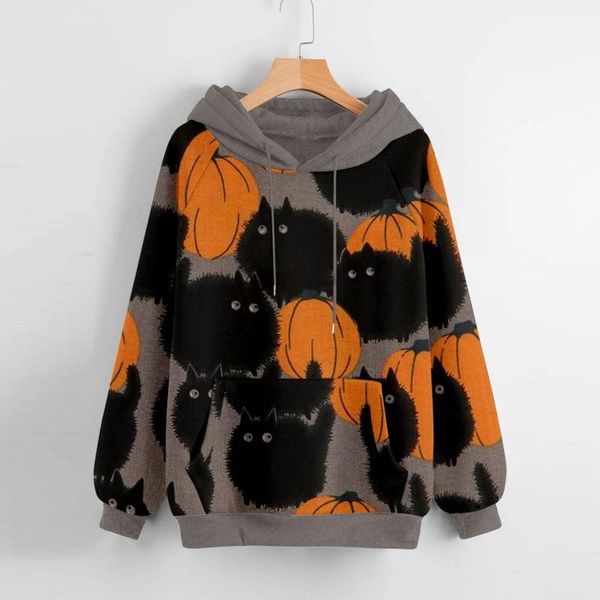 women's hoodies & sweatshirts halloween pumpkin print women hooded long sleeve pullovers drawstring autumn oversized hoodie moletom fem, Black
women's hoodies & sweatshirts halloween pumpkin print women hooded long sleeve pullovers drawstring autumn oversized hoodie moletom fem, Black