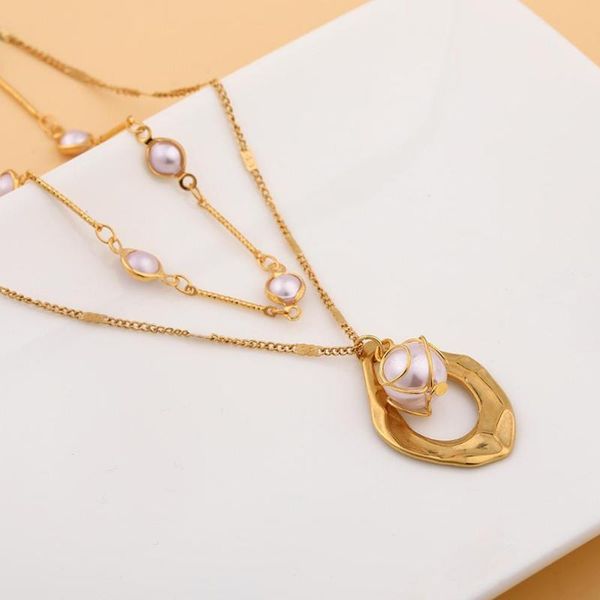 pendant necklaces fashion retro special shaped hollow metal necklace double layer chain pearl choker for women jewelry gift, Silver
pendant necklaces fashion retro special shaped hollow metal necklace double layer chain pearl choker for women jewelry gift, Silver