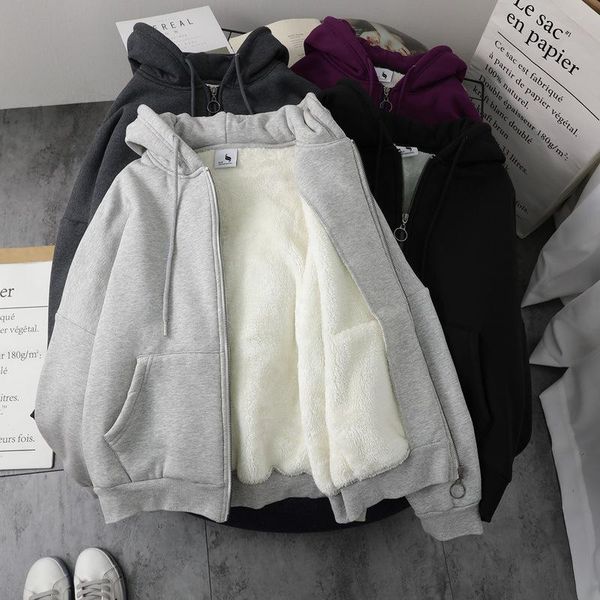 women's hoodies & sweatshirts woman zipper autumn winter thick hooded fleece sweatshirt women, Black
women's hoodies & sweatshirts woman zipper autumn winter thick hooded fleece sweatshirt women, Black