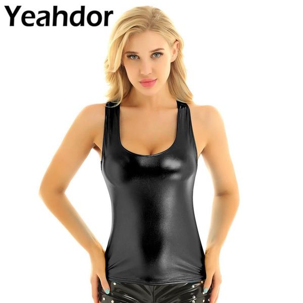 women's tanks & camis womens fashion shiny metallic clubwear punk dance slim fit u neck racer back summer camisole tank vest femme, White
women's tanks & camis womens fashion shiny metallic clubwear punk dance slim fit u neck racer back summer camisole tank vest femme, White