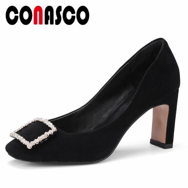dress shoes conasco brand design classic pumps suede leather spring autumn high heels woman rhinestone decoration quality office, Black
dress shoes conasco brand design classic pumps suede leather spring autumn high heels woman rhinestone decoration quality office, Black