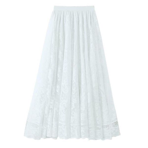 skirts white elastic casual high waist lace women summer 2021 korean a-line black floral mesh long sweet female skirt
skirts white elastic casual high waist lace women summer 2021 korean a-line black floral mesh long sweet female skirt
