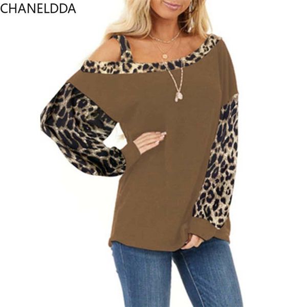 women's t-shirt women off shoulder ca leopard patchwork tshirt 2021 plus size thin long sleeve female skew collar pullover tee lady, White
women's t-shirt women off shoulder ca leopard patchwork tshirt 2021 plus size thin long sleeve female skew collar pullover tee lady, White