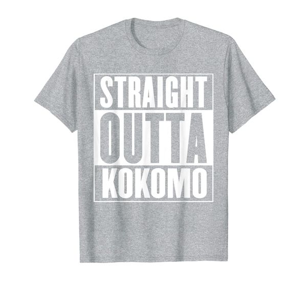 straight outta kokomo t-shirt, White;black