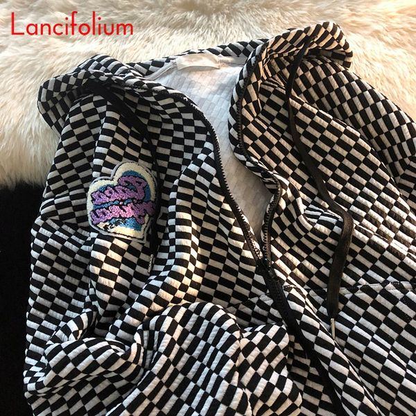 women's hoodies & sweatshirts vintage black white plaid love hooded hoodie long sleeve zip up bf women couples fall oversized harajuku
women's hoodies & sweatshirts vintage black white plaid love hooded hoodie long sleeve zip up bf women couples fall oversized harajuku