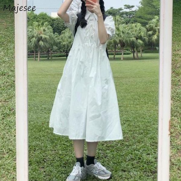 casual dresses sweet dress women preppy simple bandage mid-calf students puff sleeve korean style solid loose comfort summer fashion party, Black;gray
casual dresses sweet dress women preppy simple bandage mid-calf students puff sleeve korean style solid loose comfort summer fashion party, Black;gray