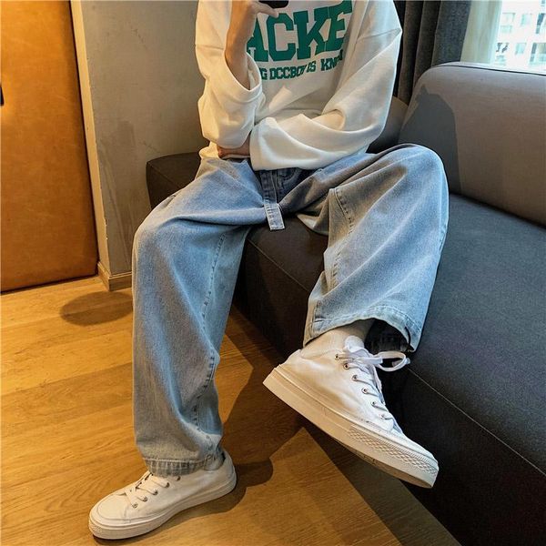men's jeans mens trend loose solid simple straight pants casual cool versatile floor long streetwear denim, Blue
men's jeans mens trend loose solid simple straight pants casual cool versatile floor long streetwear denim, Blue