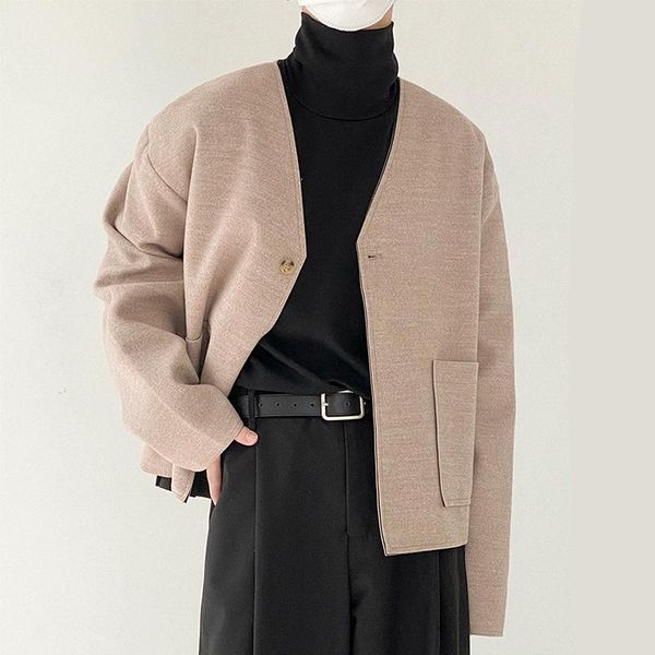 men's jackets korean style simple v-neck men single button long sleeve cardigan coat fashion loose solid autumn short, Black;brown
men's jackets korean style simple v-neck men single button long sleeve cardigan coat fashion loose solid autumn short, Black;brown