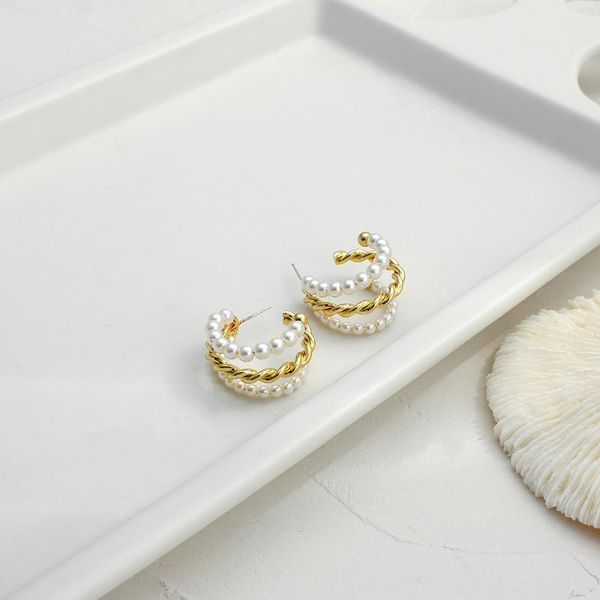 hoop & huggie aensoa 2021 vintage pearl c shape earrings for women handmade sweet gold color metal twist circle jewelry pendientes, Golden;silver
hoop & huggie aensoa 2021 vintage pearl c shape earrings for women handmade sweet gold color metal twist circle jewelry pendientes, Golden;silver