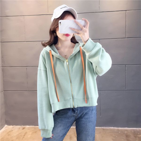 2021 new women autumn sweatshirts korean solid color short coat lady zippe long sleeve hoodies spring harajuku sweatshirt y141 3wyw, Black
2021 new women autumn sweatshirts korean solid color short coat lady zippe long sleeve hoodies spring harajuku sweatshirt y141 3wyw, Black