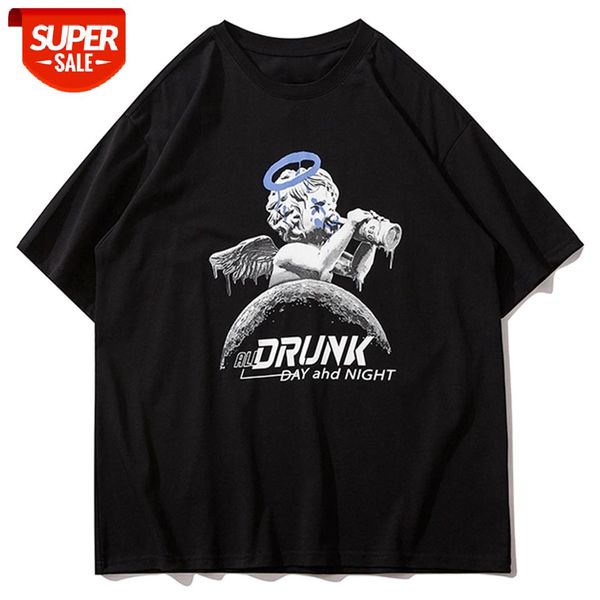Hip Hop T-Shirt Men 2021 Summer Vintage Drunk Angel Print Harajuku Tshirts Cotton Tops Tees Loose Short Sleeve Shirts Oversized #Ux2l, White;black
Hip Hop T-Shirt Men 2021 Summer Vintage Drunk Angel Print Harajuku Tshirts Cotton Tops Tees Loose Short Sleeve Shirts Oversized #Ux2l, White;black
