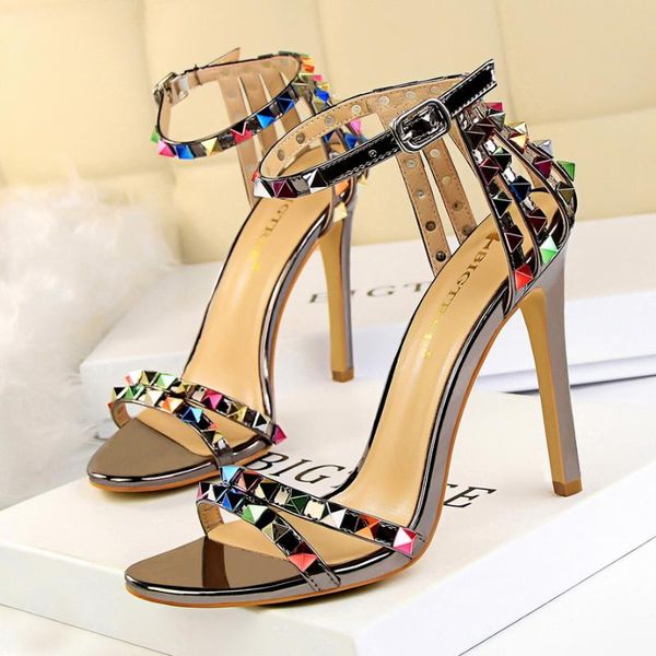sandals women 11cm high heels rivets studded lady sandles stiletto gladiator pumps stripper summer fetish platform shoes, Black
sandals women 11cm high heels rivets studded lady sandles stiletto gladiator pumps stripper summer fetish platform shoes, Black