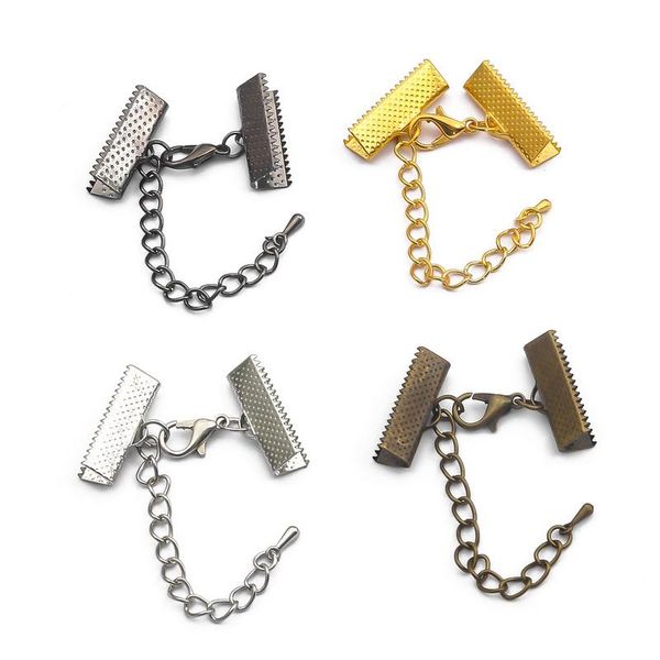 party favor 10pcs/lot ribbon leather cord end fastener clasps with chains lobster connectors for bracelet diy jewelry making findings
party favor 10pcs/lot ribbon leather cord end fastener clasps with chains lobster connectors for bracelet diy jewelry making findings