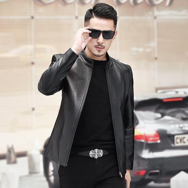 men's leather & faux the 2021 winter fur collar sheep skin cultivate morality leisure jackets head layer, Black
men's leather & faux the 2021 winter fur collar sheep skin cultivate morality leisure jackets head layer, Black