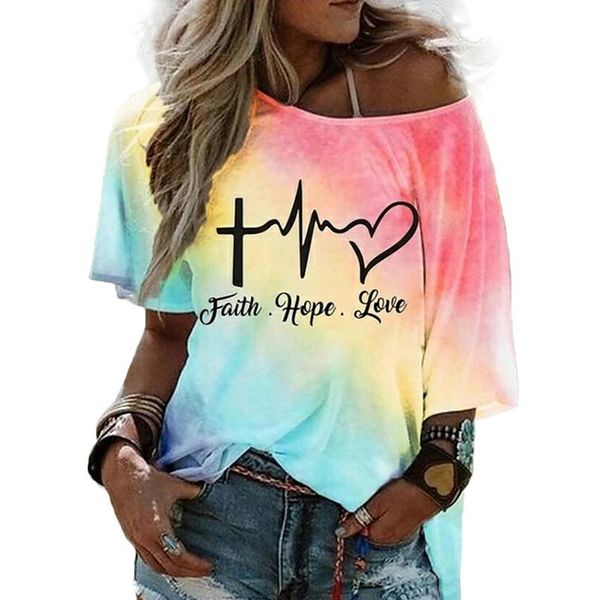 women's t-shirt summer letter print gradient women t-shirts o-neck drop-shoulder sleeve loose female streetwear basic casual lady, White
women's t-shirt summer letter print gradient women t-shirts o-neck drop-shoulder sleeve loose female streetwear basic casual lady, White