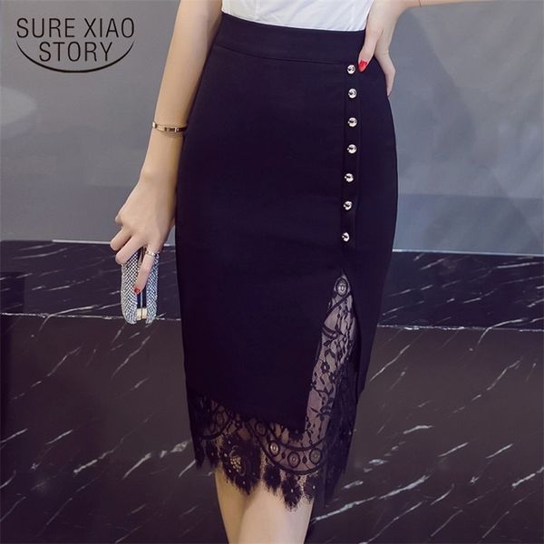 women's skirt high waist pencil skirt summer fashion women knee length lace office lady formal skirts plus size 167a 30 210310, Black
women's skirt high waist pencil skirt summer fashion women knee length lace office lady formal skirts plus size 167a 30 210310, Black