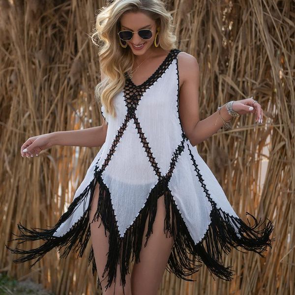 women's swimwear cover up bikini women swimsuit cover-up beach bathing suit wear knitting mesh dress tunic robe, White;black
women's swimwear cover up bikini women swimsuit cover-up beach bathing suit wear knitting mesh dress tunic robe, White;black