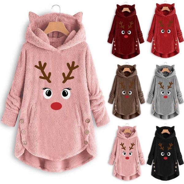 women's sweaters fashion women printed cat ears hooded large size long sleeve button sweater warm pullover christmas casual, White;black
women's sweaters fashion women printed cat ears hooded large size long sleeve button sweater warm pullover christmas casual, White;black
