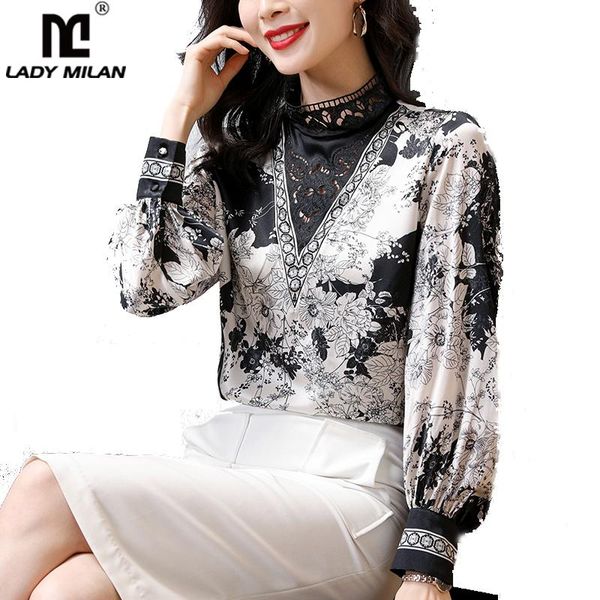 women's blouses & shirts 92.5% silk 7.5% spandex shirt stand embroidery lace collar long sleeves patchwork printed fashion pullover blo, White
women's blouses & shirts 92.5% silk 7.5% spandex shirt stand embroidery lace collar long sleeves patchwork printed fashion pullover blo, White