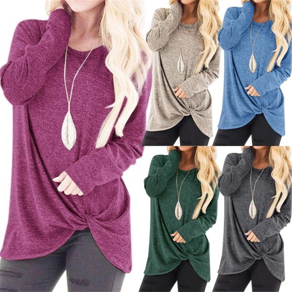 women's blouses & shirts fashion solid blouse shirt loose o-neck cotton twisted casual autumn winter female women long sleeve blus, White
women's blouses & shirts fashion solid blouse shirt loose o-neck cotton twisted casual autumn winter female women long sleeve blus, White