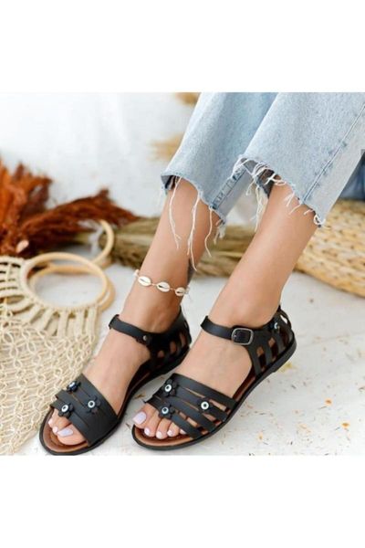 sandals women's black nazarboncuklu flat bottom
sandals women's black nazarboncuklu flat bottom