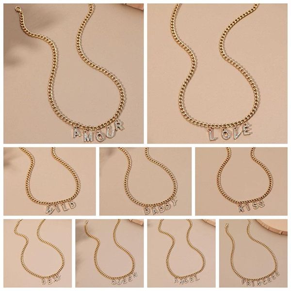 pendant necklaces gold color letter necklace for women baby kiss honey angle letters rhinestone jewelry gifts party qw012, Silver
pendant necklaces gold color letter necklace for women baby kiss honey angle letters rhinestone jewelry gifts party qw012, Silver