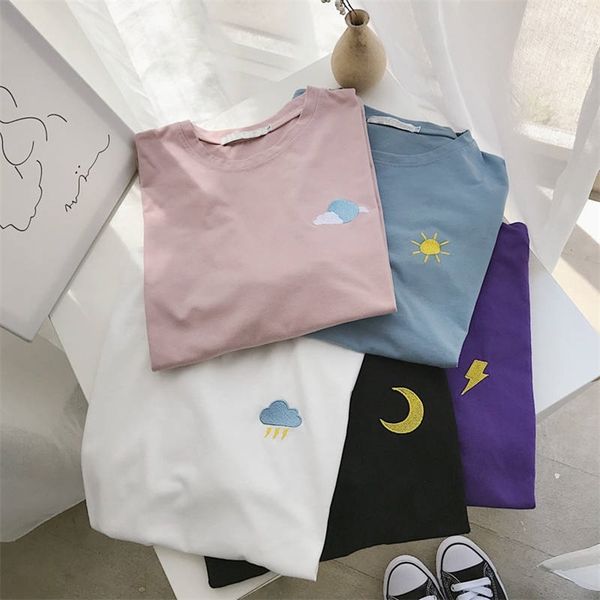 korean weather embroidery loose basic t shirt summer short sleeve simple t-shirt harajuku kawaii funny girls tshirt 210623, White
korean weather embroidery loose basic t shirt summer short sleeve simple t-shirt harajuku kawaii funny girls tshirt 210623, White