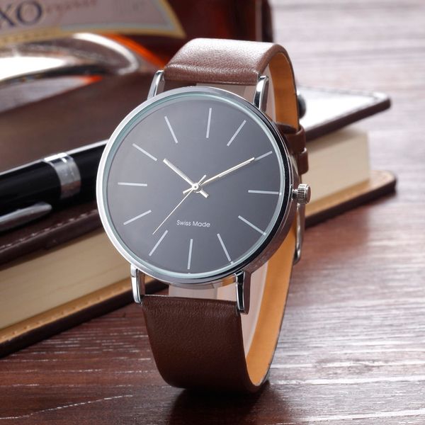 fashion brand women men leather strap quartz wrist watch 2474, Slivery;brown
fashion brand women men leather strap quartz wrist watch 2474, Slivery;brown