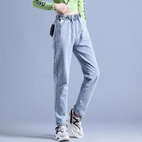 women's jeans autumn women elastic high waist casual loose mom jean denim pants female streetwear boyfriend, Blue
women's jeans autumn women elastic high waist casual loose mom jean denim pants female streetwear boyfriend, Blue