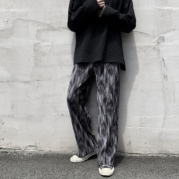 thin ice silk korean women pants fashion casual tie dye pleated loose wide leg straight trousers, Black
thin ice silk korean women pants fashion casual tie dye pleated loose wide leg straight trousers, Black