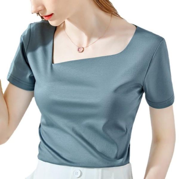women's t-shirt cultiseed women fashion summer skew collar solid color ice mercerized cotton short sleeve casual t-shirts tees clothes, White
women's t-shirt cultiseed women fashion summer skew collar solid color ice mercerized cotton short sleeve casual t-shirts tees clothes, White