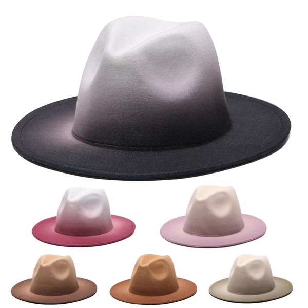 winter fedora hats for women fashion flat wide brim wool felt jazz gradient hats men leopard vintage cap, Blue;gray
winter fedora hats for women fashion flat wide brim wool felt jazz gradient hats men leopard vintage cap, Blue;gray