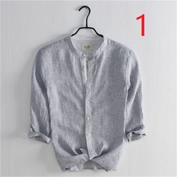 New 2021 Fresh Art Men's Linen Casual Small Stand Collar Seven-point Sleeve Shirt Striped Cotton U9Z7, White;black
New 2021 Fresh Art Men's Linen Casual Small Stand Collar Seven-point Sleeve Shirt Striped Cotton U9Z7, White;black